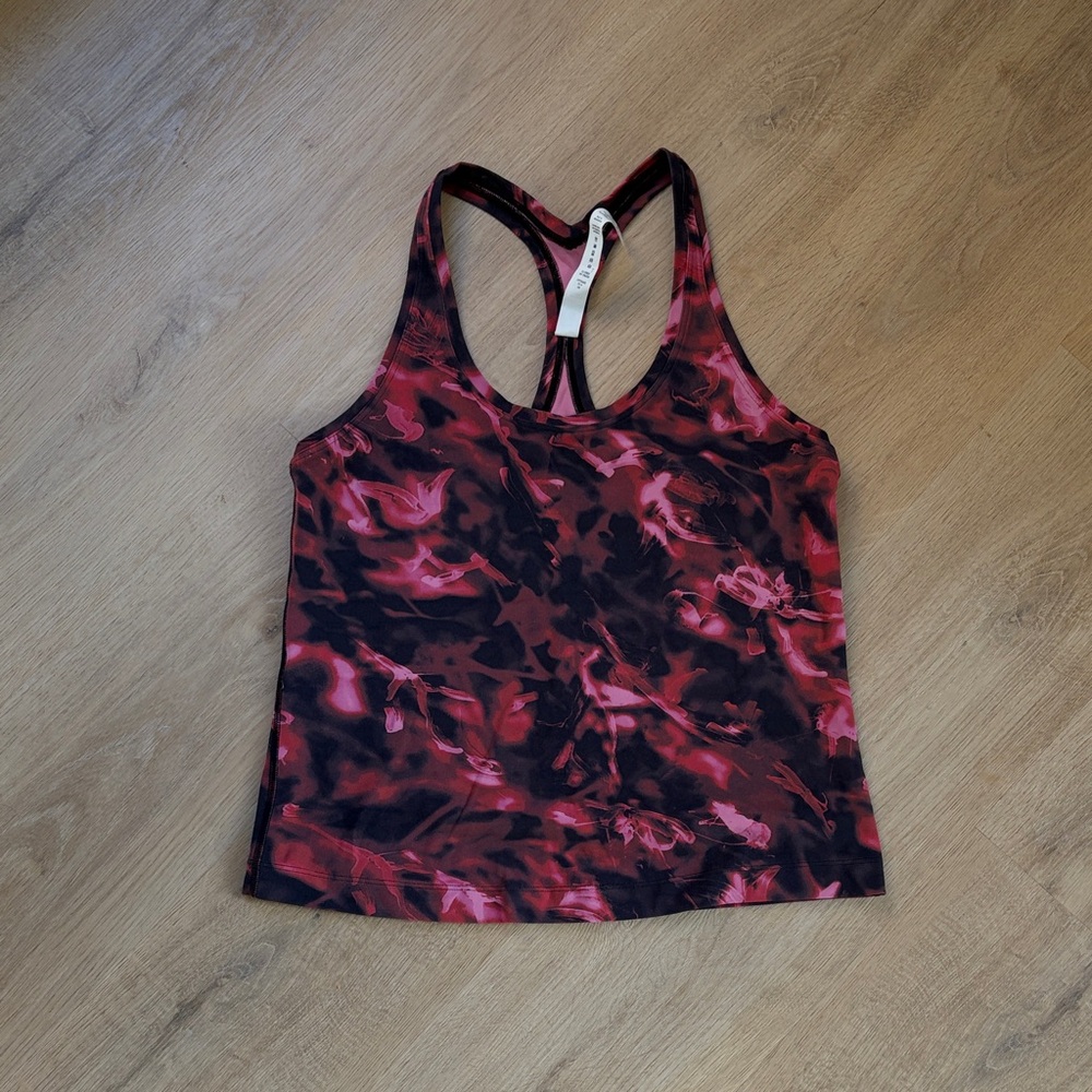 Lululemon Pink Red Black Racerback Tank Top Size 10
